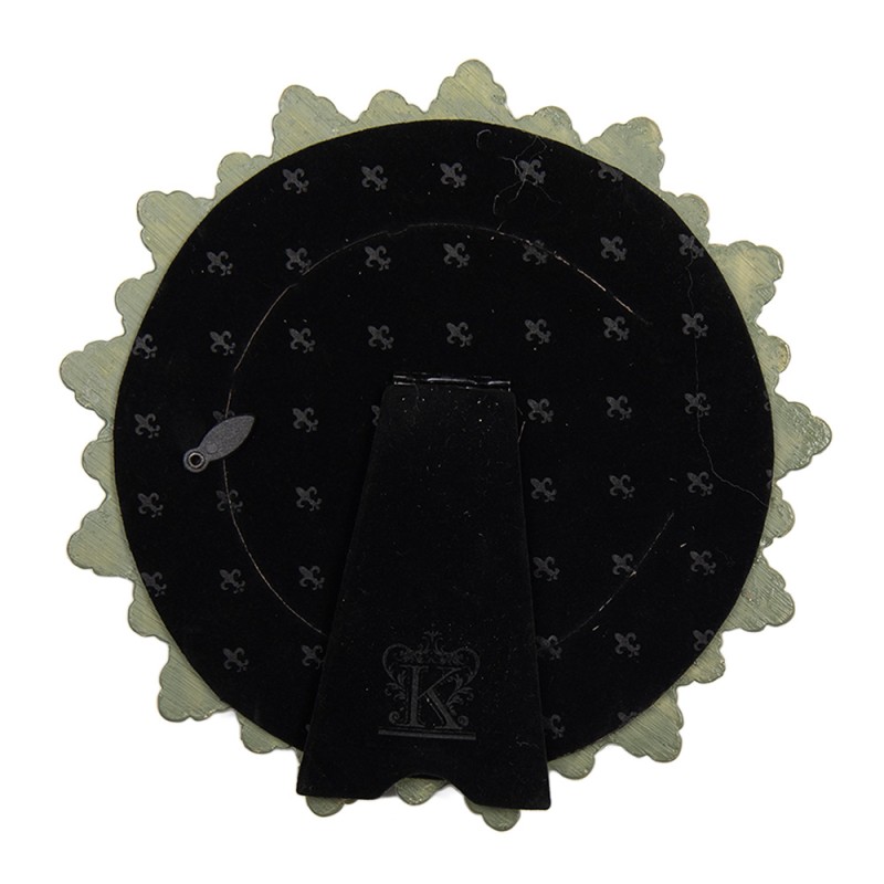 Clayre & Eef Photo Frame Ø 10 cm Green Plastic