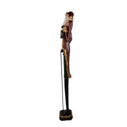 Clayre & Eef Weihnachtsdekorationsfigur Weihnachtsmann 19x19x145 cm Rot Kunststoff
