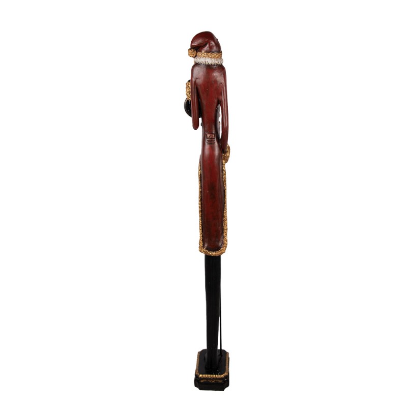 Clayre & Eef Christmas Decoration Figurine Santa Claus 19x19x145 cm Red Plastic