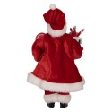 Clayre & Eef Kerstdecoratie Beeld Kerstman 16x8x28 cm Rood Textiel