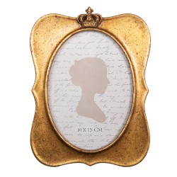 Clayre & Eef Photo Frame 10x15 cm Gold colored Plastic