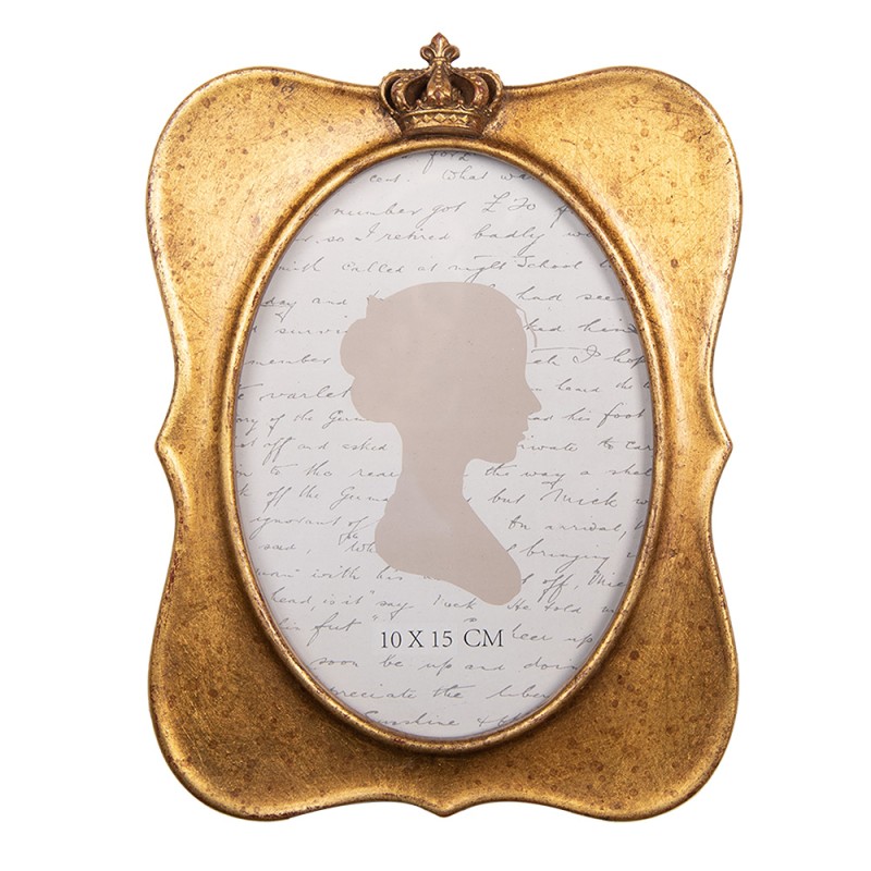 Clayre & Eef Photo Frame 10x15 cm Gold colored Plastic