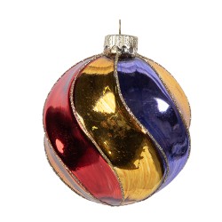 Clayre & Eef Kerstbal Ø 8x8 cm Meerkleurig Glas