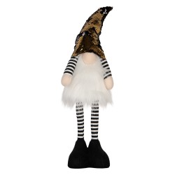 Clayre & Eef Christmas Decoration with LED Lighting Gnome 8x12x56 cm Gold colored Synthetic