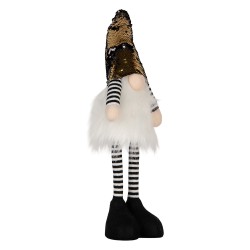 Clayre & Eef Christmas Decoration with LED Lighting Gnome 8x12x56 cm Gold colored Synthetic