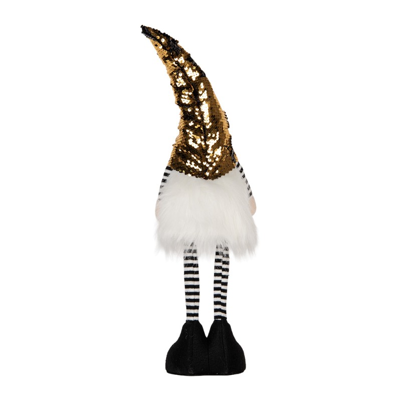 Clayre & Eef Christmas Decoration with LED Lighting Gnome 8x12x56 cm Gold colored Synthetic