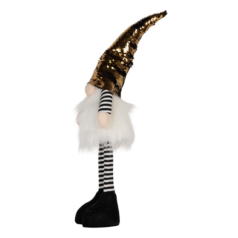 Clayre & Eef Christmas Decoration with LED Lighting Gnome 8x12x56 cm Gold colored Synthetic