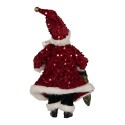Clayre & Eef Weihnachtsdekorationsfigur Weihnachtsmann 16x8x28 cm Rot Textil