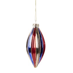 Clayre & Eef Kerstbal Ø 6x13 cm Meerkleurig Glas