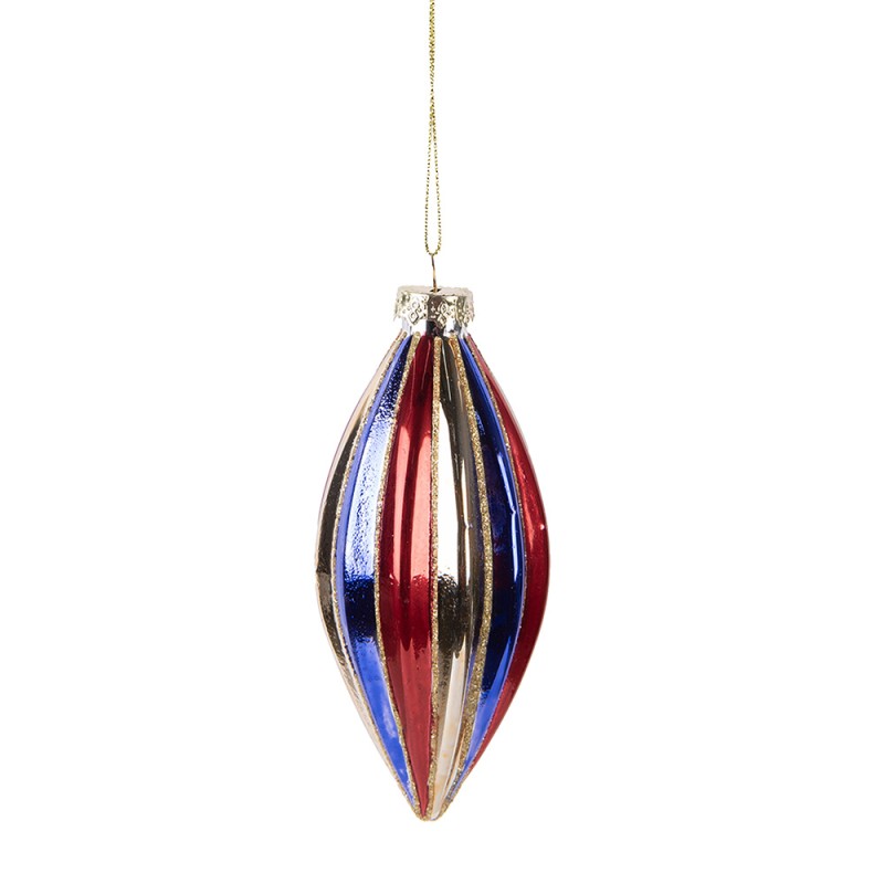 Clayre & Eef Kerstbal Ø 6x13 cm Meerkleurig Glas