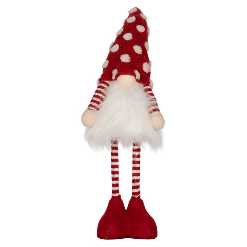 Clayre & Eef Kerstdecoratie met LED-verlichting Kabouter 8x12x56 cm Rood Synthetisch