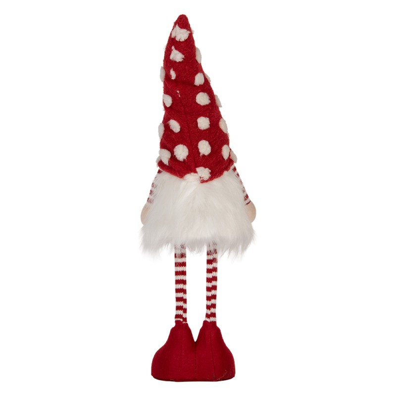 Clayre & Eef Kerstdecoratie met LED-verlichting Kabouter 8x12x56 cm Rood Synthetisch