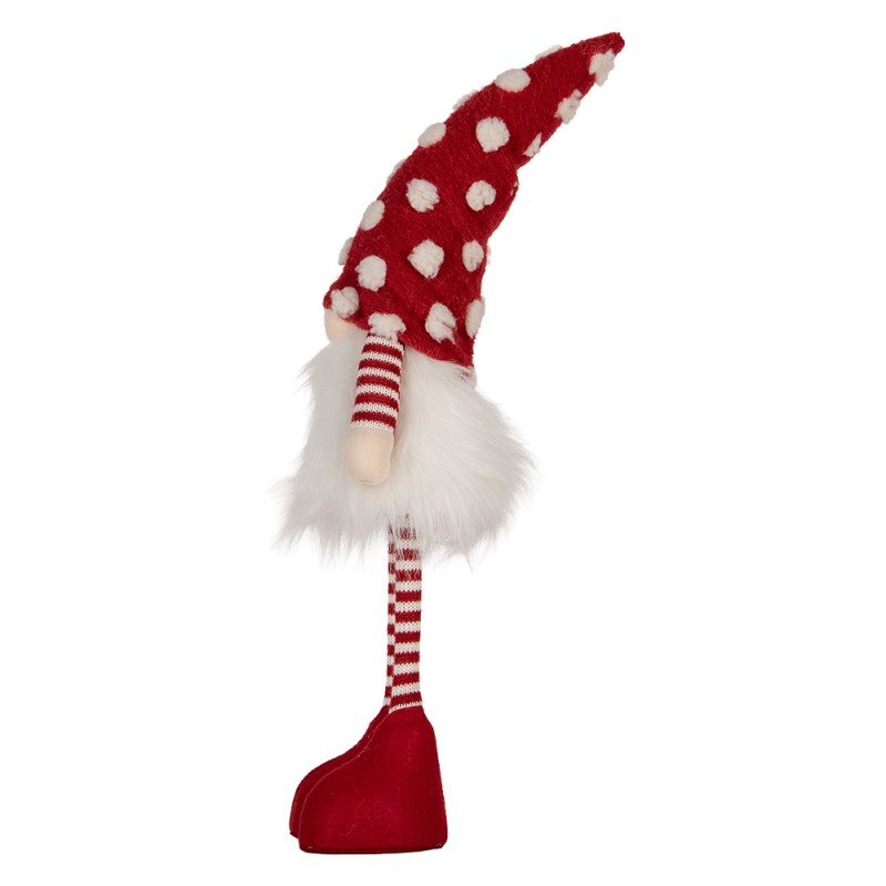 Clayre & Eef Kerstdecoratie met LED-verlichting Kabouter 8x12x56 cm Rood Synthetisch