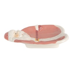 Clayre & Eef Breakfast Plate Santa Claus 20x16x4 cm Pink Ceramic