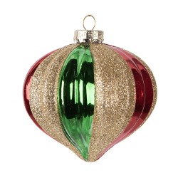 Clayre & Eef Palla di natale Ø 10x10 cm Verde Vetro