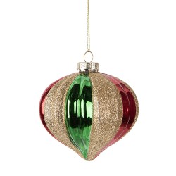 Clayre & Eef Palla di natale Ø 10x10 cm Verde Vetro