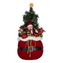Clayre & Eef Décoration de Noël avec lumières LED Sapin de Noël Ø 30x70 cm Rouge Synthétique