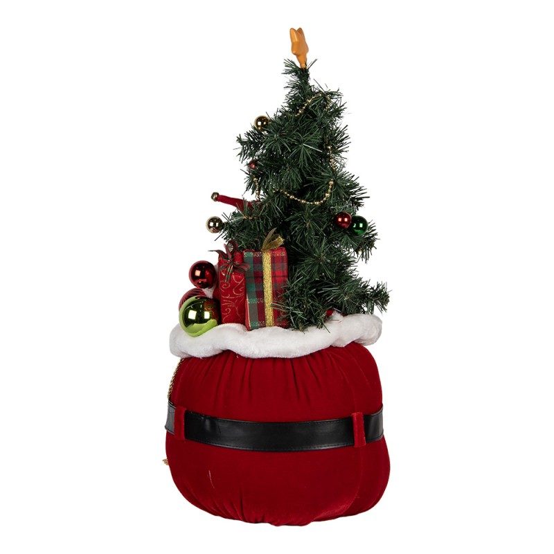 Clayre & Eef Décoration de Noël avec lumières LED Sapin de Noël Ø 30x70 cm Rouge Synthétique