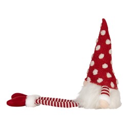 Clayre & Eef Christmas Decoration with LED Lighting Gnome 16x12x32/60 cm Red Synthetic