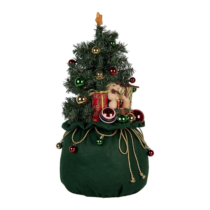 Clayre & Eef Weihnachtsdekoration mit LED-Beleuchtung Weihnachtsbaum Ø 30x68 cm Grün Synthetisch
