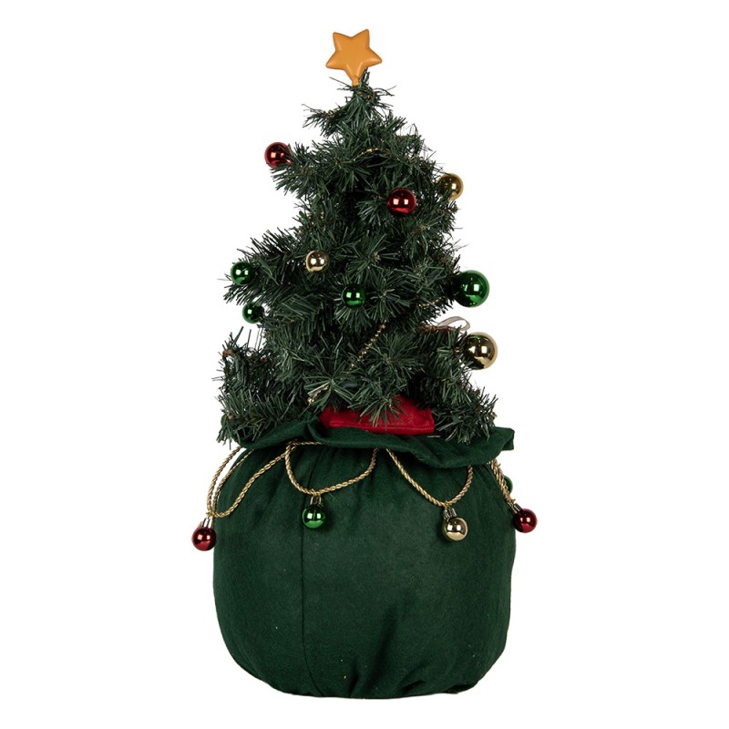 Clayre & Eef Weihnachtsdekoration mit LED-Beleuchtung Weihnachtsbaum Ø 30x68 cm Grün Synthetisch