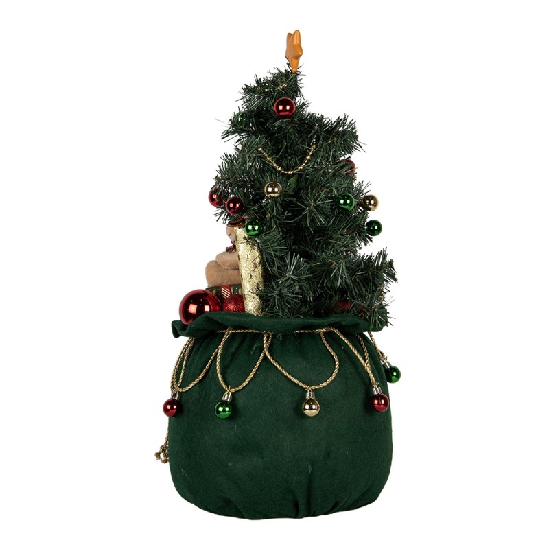 Clayre & Eef Weihnachtsdekoration mit LED-Beleuchtung Weihnachtsbaum Ø 30x68 cm Grün Synthetisch
