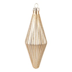 Clayre & Eef Boule de Noël Ø 5x15 cm Couleur or Verre
