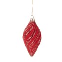 Clayre & Eef Christmas Bauble Ø 7x13 cm Red Glass
