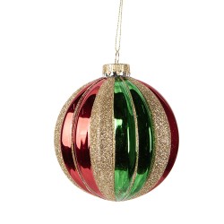 Clayre & Eef Palla di natale Ø 10x11 cm Verde Vetro