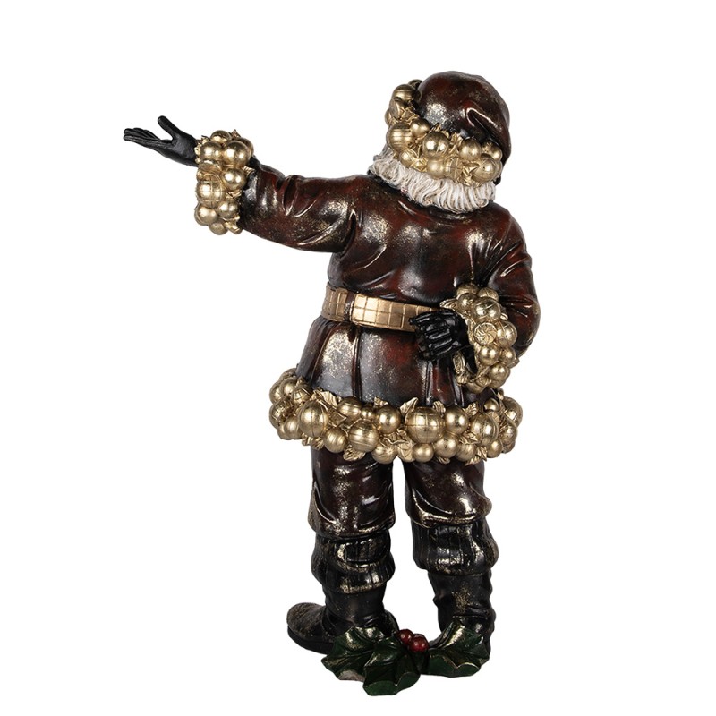 Clayre & Eef Statuetta decorativa di Natale Babbo Natale 58x33x76 cm Rosso Color oro Plastica