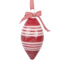 Clayre & Eef Palla di natale Ø 6x12 cm Rosso Bianco Vetro