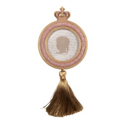 Clayre & Eef Bilderrahmen Ø 9 cm Rosa Kunststoff