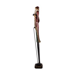 Clayre & Eef Statuetta decorativa di Natale Babbo Natale 9x7x60 cm Rosso Plastica
