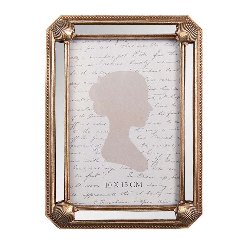 Clayre & Eef Photo Frame 10x15 cm Gold colored Plastic