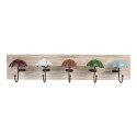 Clayre & Eef Wall Coat Rack 5 Hooks 60x10x12 cm Brown Wood
