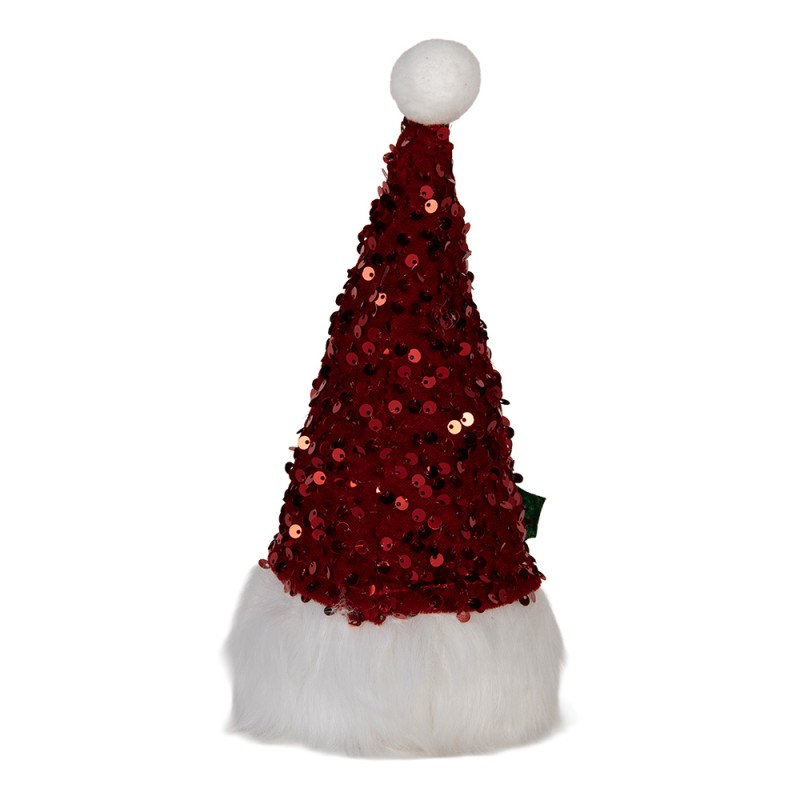 Clayre & Eef Weihnachtsdekoration mit LED-Beleuchtung Zwerg 10x10x25 cm Rot Synthetisch