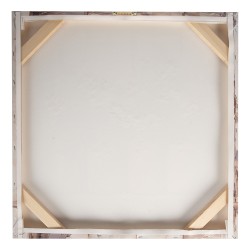 Clayre & Eef Gemälde 51x51 cm Beige Leinwand Blumen