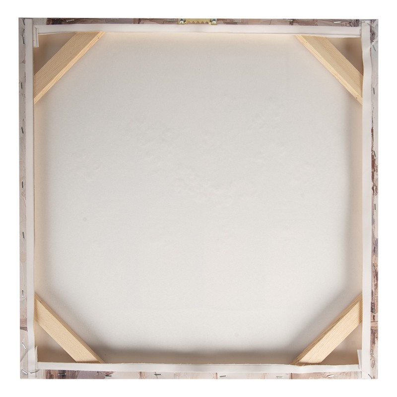 Clayre & Eef Gemälde 51x51 cm Beige Leinwand Blumen