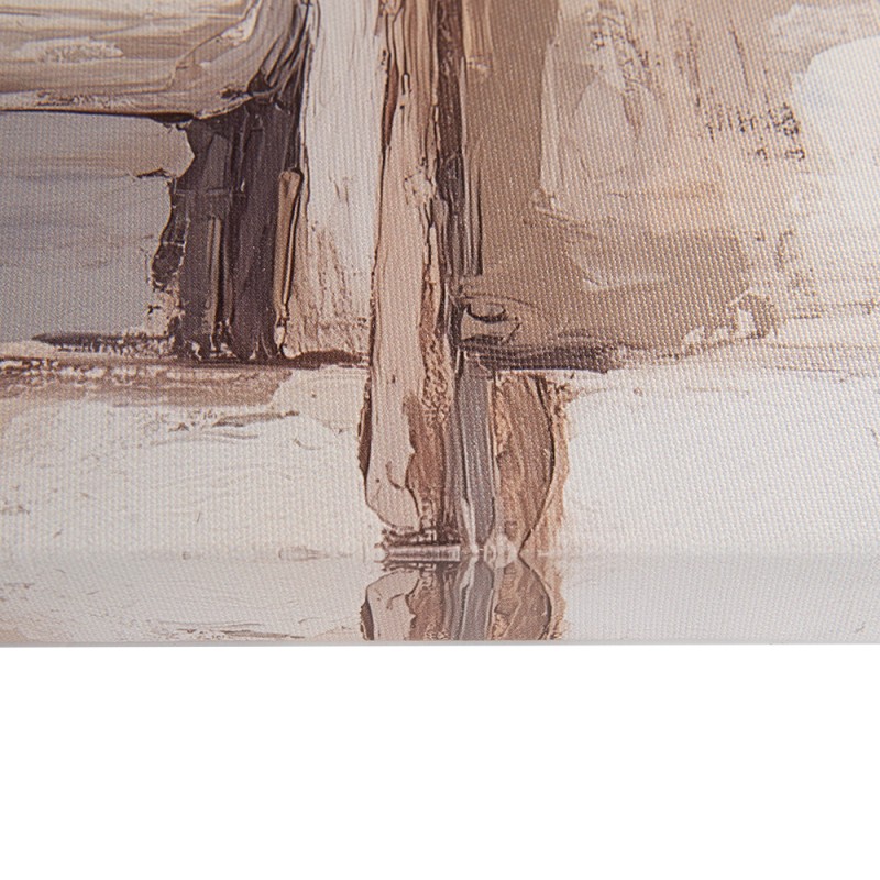 Clayre & Eef Gemälde 51x51 cm Beige Leinwand Blumen