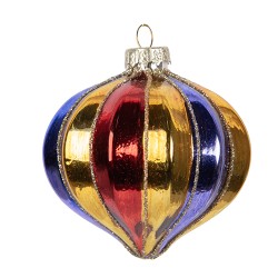 Clayre & Eef Palla di natale Ø 8x8 cm Multicolore Vetro