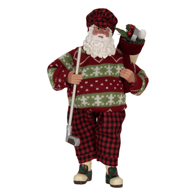 Clayre & Eef Décoration de Noël Image Père Noël 16x11x28 cm Rouge Textile