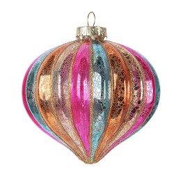 Clayre & Eef Boule de Noël Ø 10x10 cm Multicolore Verre