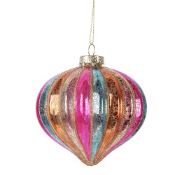 Clayre & Eef Boule de Noël Ø 10x10 cm Multicolore Verre