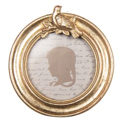 Clayre & Eef Photo Frame Ø 8 cm Gold colored Plastic