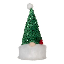 Clayre & Eef Weihnachtsdekoration mit LED-Beleuchtung Zwerg 10x10x25 cm Grün Synthetisch