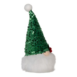 Clayre & Eef Weihnachtsdekoration mit LED-Beleuchtung Zwerg 10x10x25 cm Grün Synthetisch
