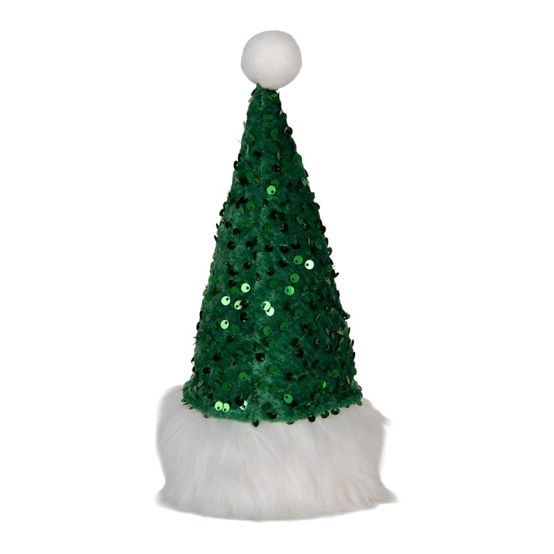 Clayre & Eef Kerstdecoratie met LED-verlichting Kabouter 10x10x25 cm Groen Synthetisch