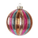 Clayre & Eef Christmas Bauble Ø 10x11 cm Multicoloured Glass