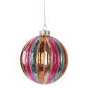 Clayre & Eef Christmas Bauble Ø 10x11 cm Multicoloured Glass