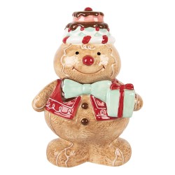 Clayre & Eef Storage Jar Gingerbread man 17x14x24 cm Brown Ceramic